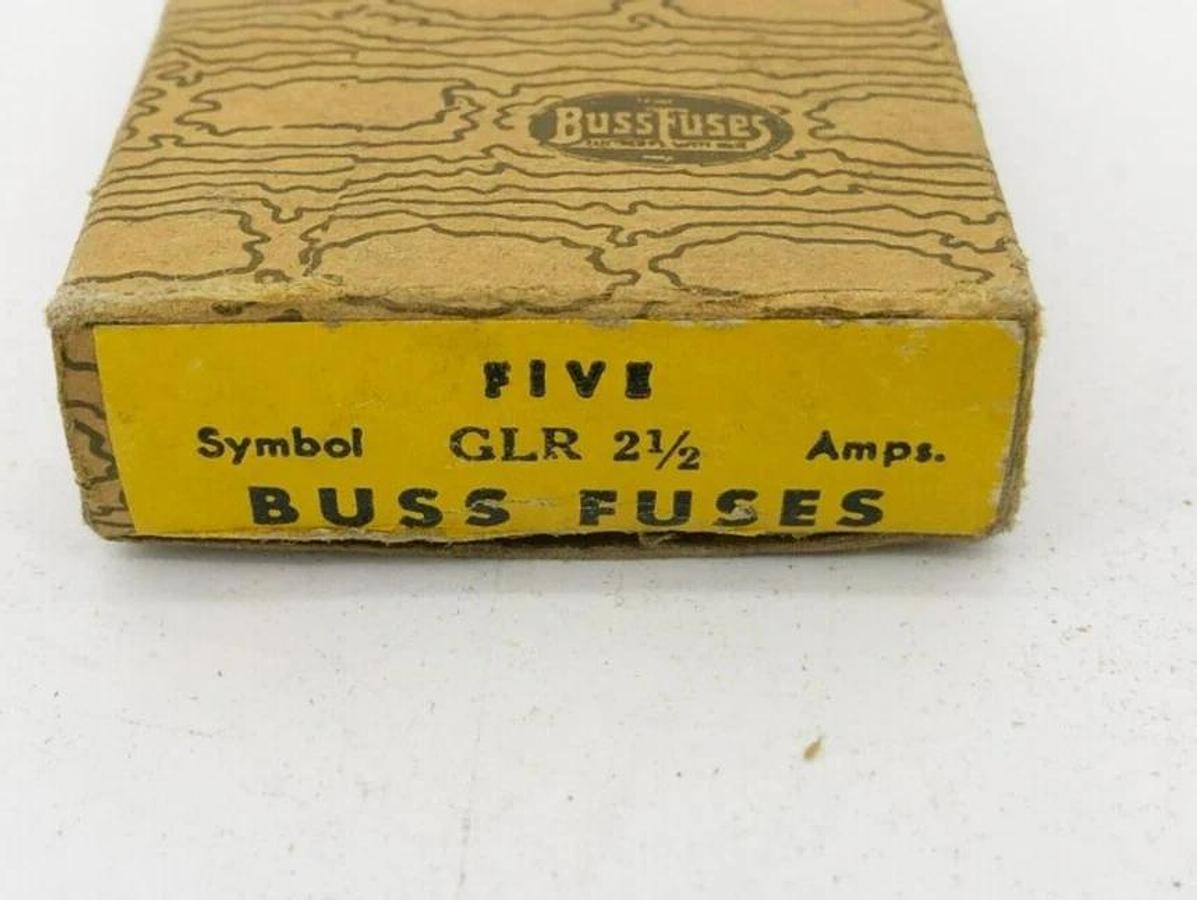Lot of 5 New Bussmann GLR-2-1/2 Fast Acting Fuses 2.5A 300VAC