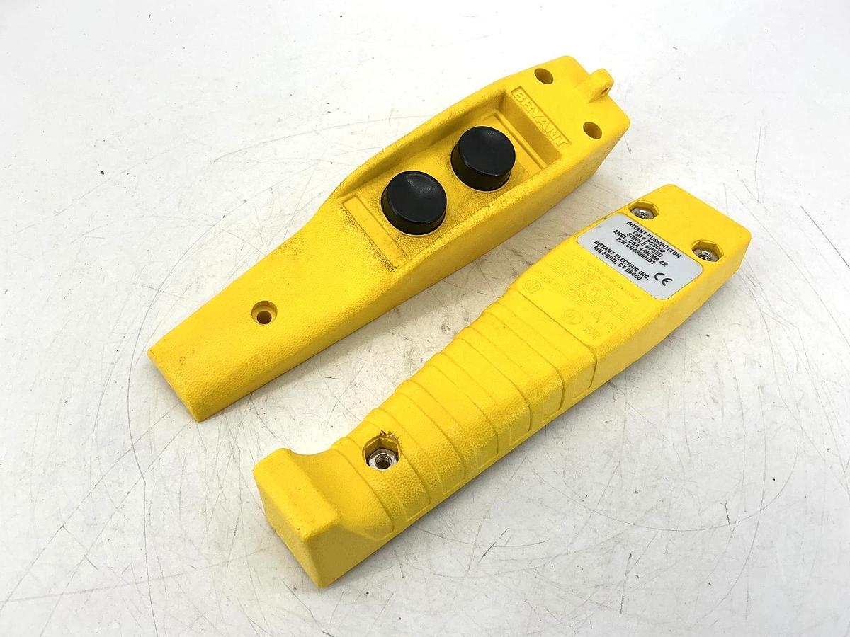 New Bryant PCS002 Compact Pushbutton Pendant Station Yellow Single Speed 240V