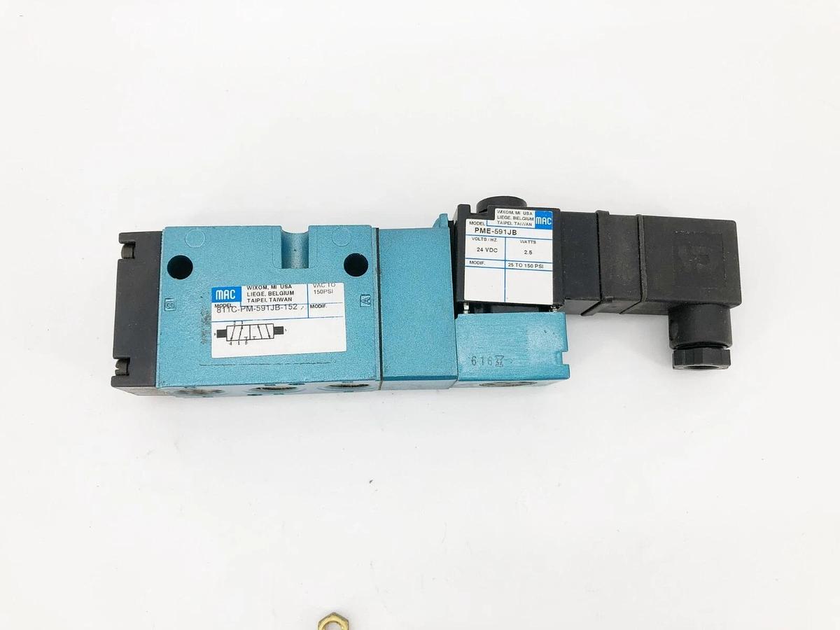 Used MAC Valves 811C-PM-591JB-152 Solenoid Valve 24VDC PME-591JB (For Parts Only)