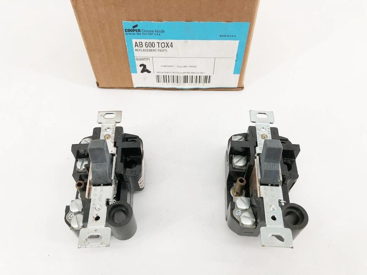 Box of 2 New Cooper Crouse-Hinds AB 600-TOX4 Manual Starter Switch Replacements