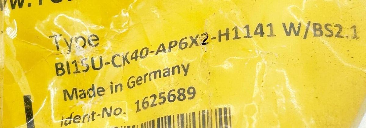 New Turck BI15U-CK40-AP6X2-H1141 W/BS2.1 Sensor 15mm Range 40mm 10-30VDC 1625689
