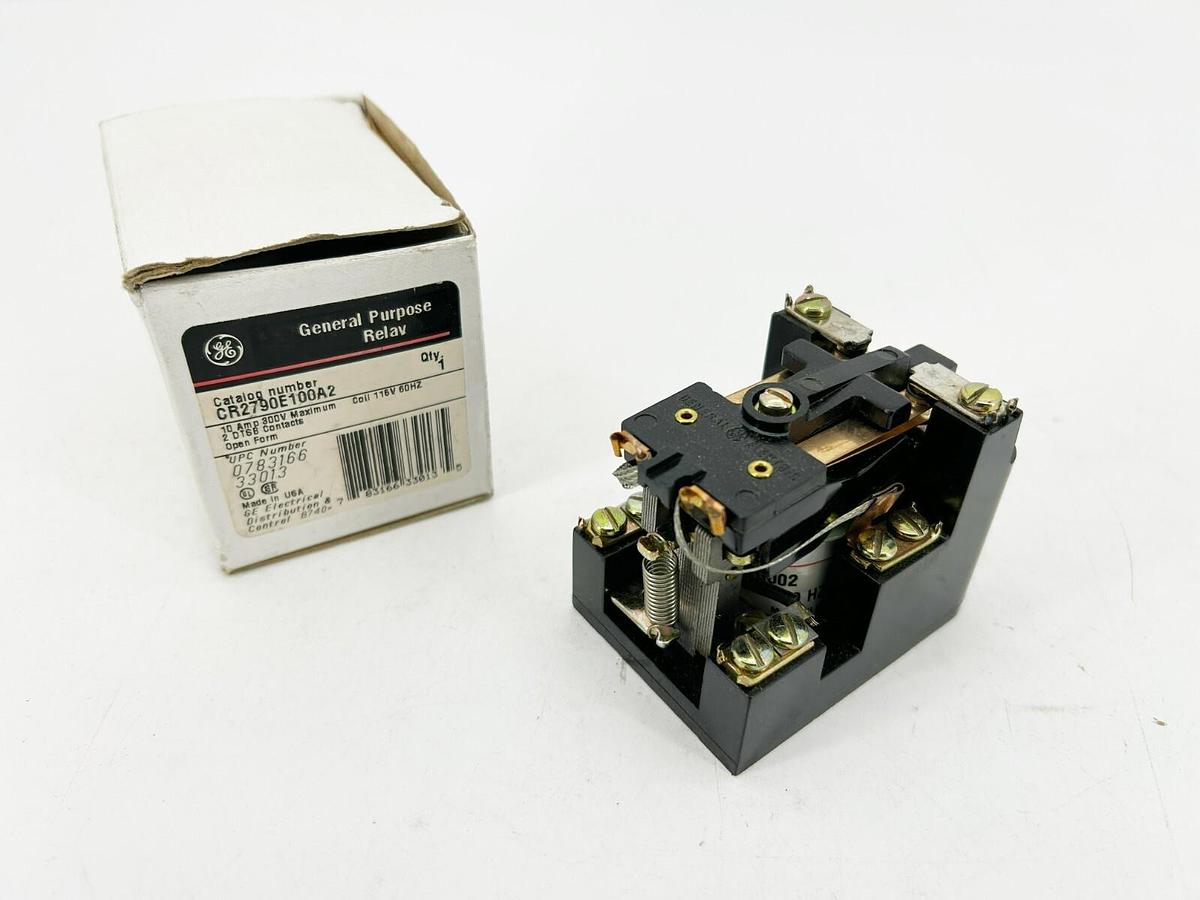 New GE General Electric CR2790E100A2 General Purpose Relay 300V 10A 115VAC Coil