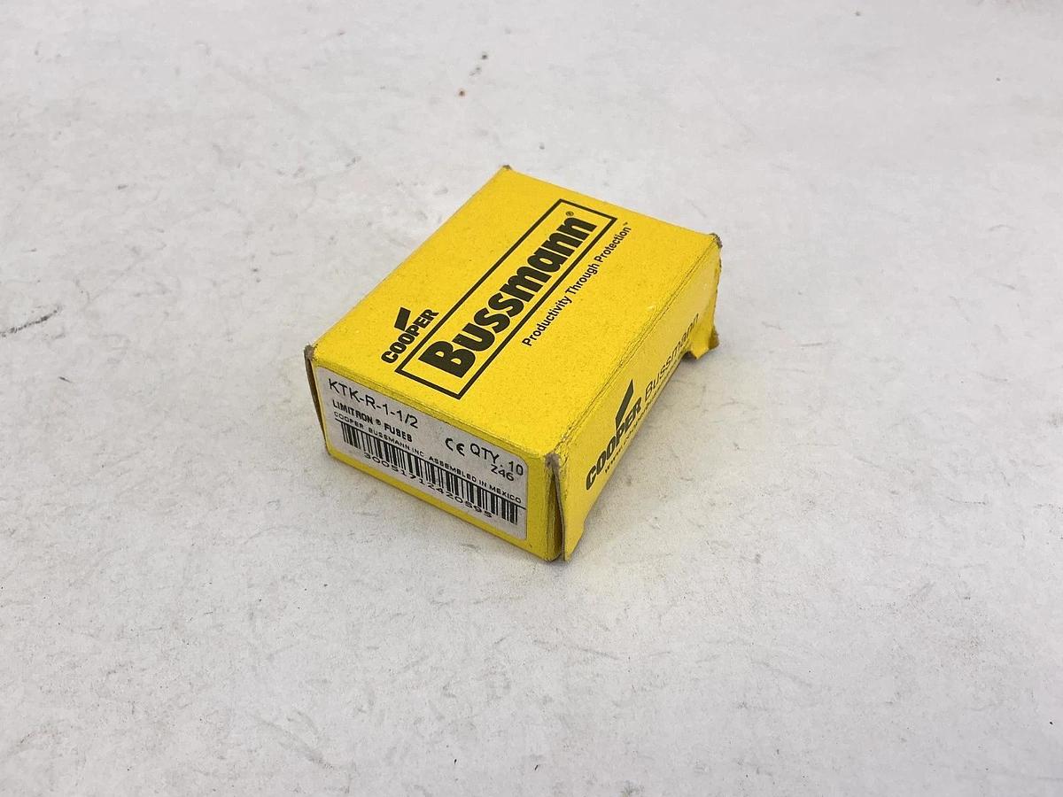 New Bussmann KTK-R-1-1/2 Limitron Class CC Fuse 1-1/2A 600V Box of 10