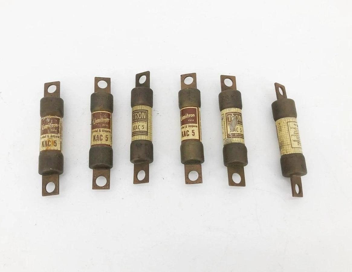 Lot of 6 New Limitron KAC 5 Fuses 5A 600V