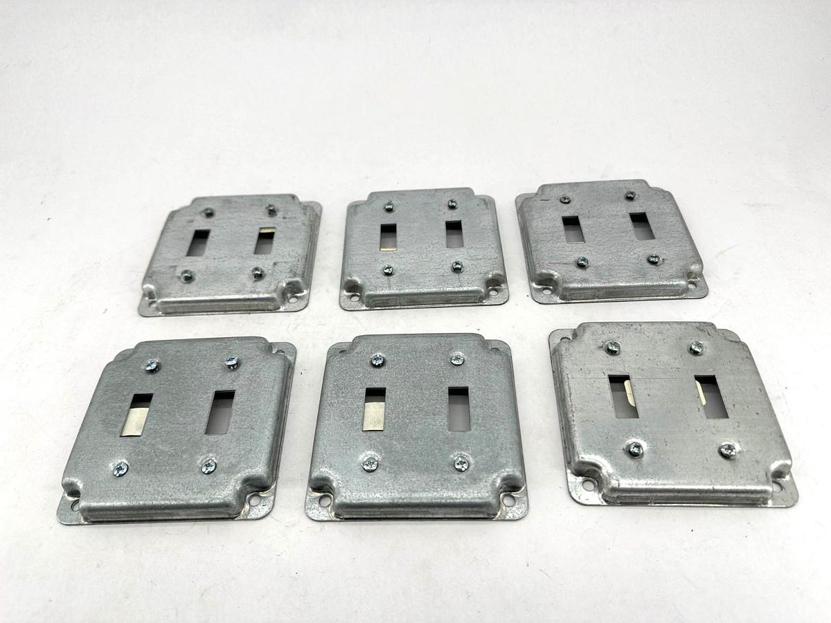 Lot of 6 New Steel City RS-5 2 Toggle Switch Cover 4" - No Box