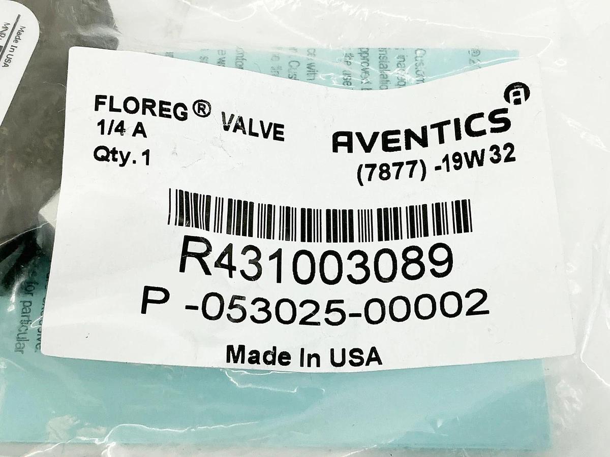 New Aventics R431003089 Floreg Valve 1/4" 250PSI