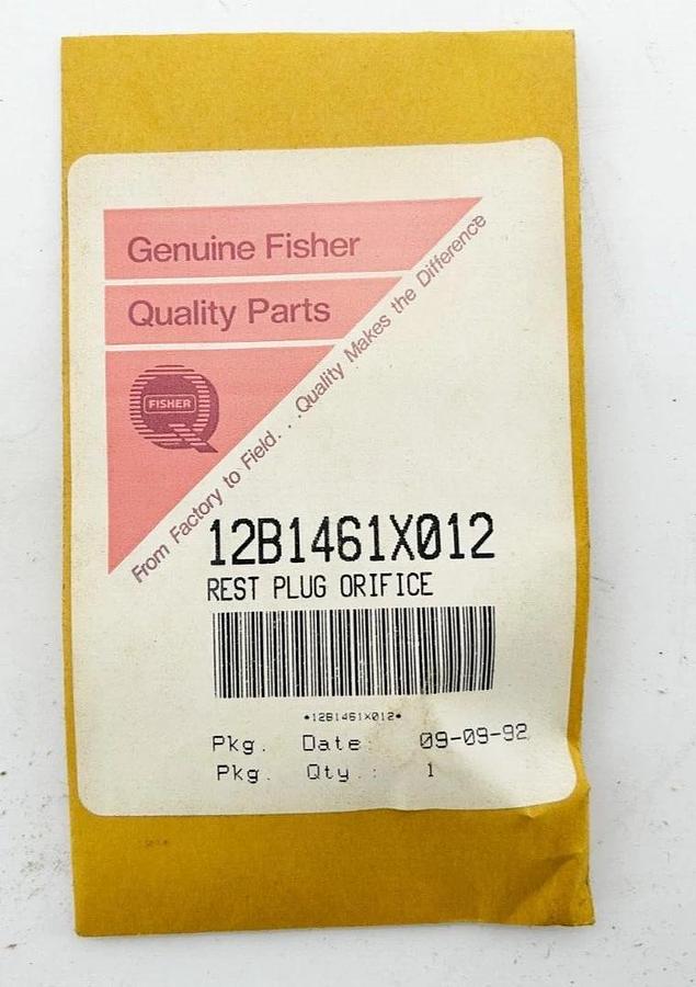 New Fisher Controls 12B1461X012 Rest Plug Orifice