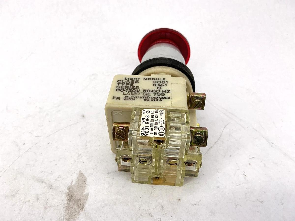 New Square D 9001KR-8P1RH25 Ser H Illuminated Momentary Push/Pull Button 120V