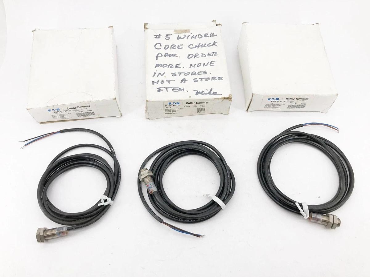 Lot of 3 New Cutler-Hammer E57LAL12T111 Inductive Proximity Sensor 6-32VDC 12mm