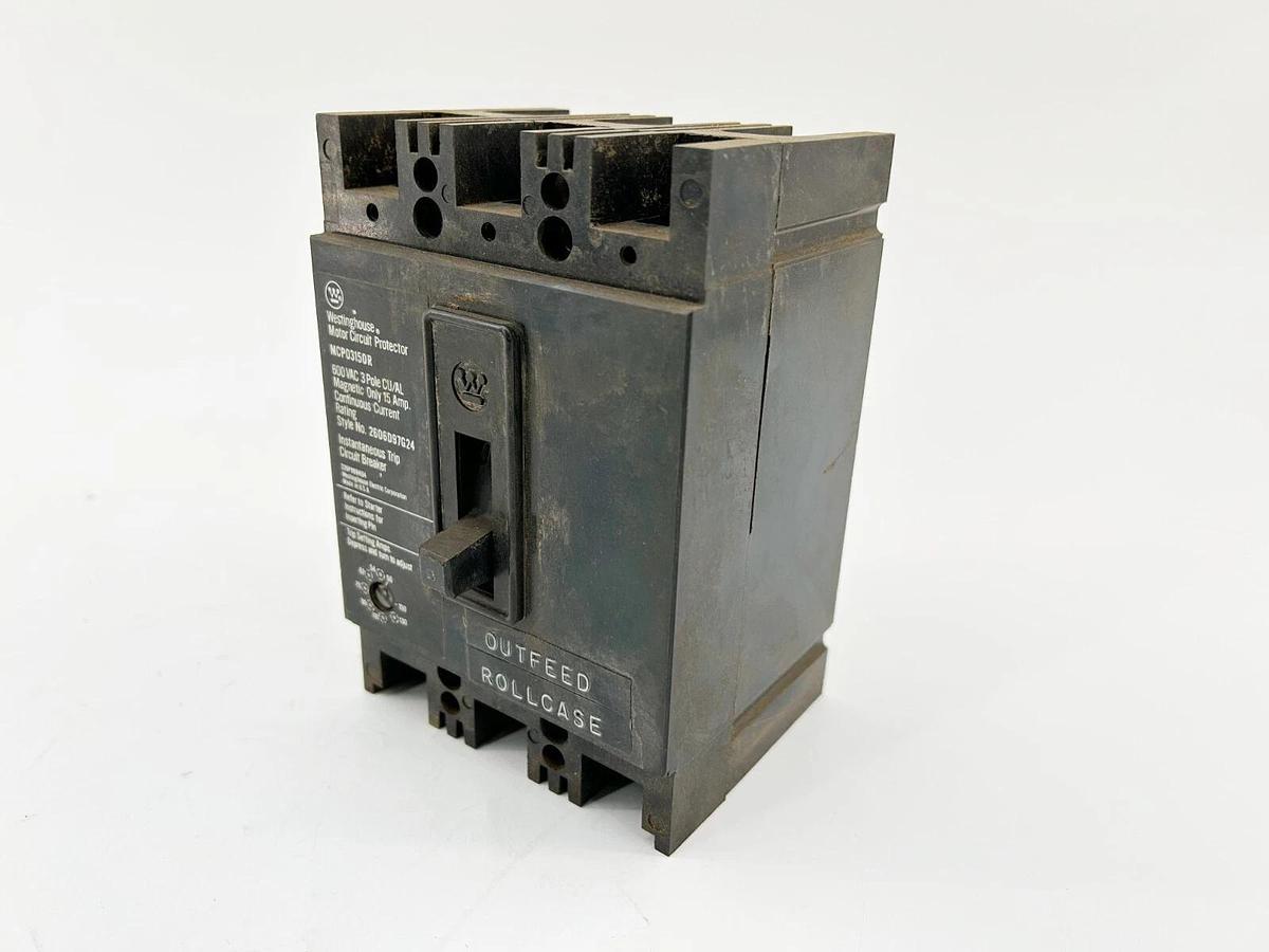 Used Lot of 2 Westinghouse MCP03150R Circuit Breaker 15A 3P 600V