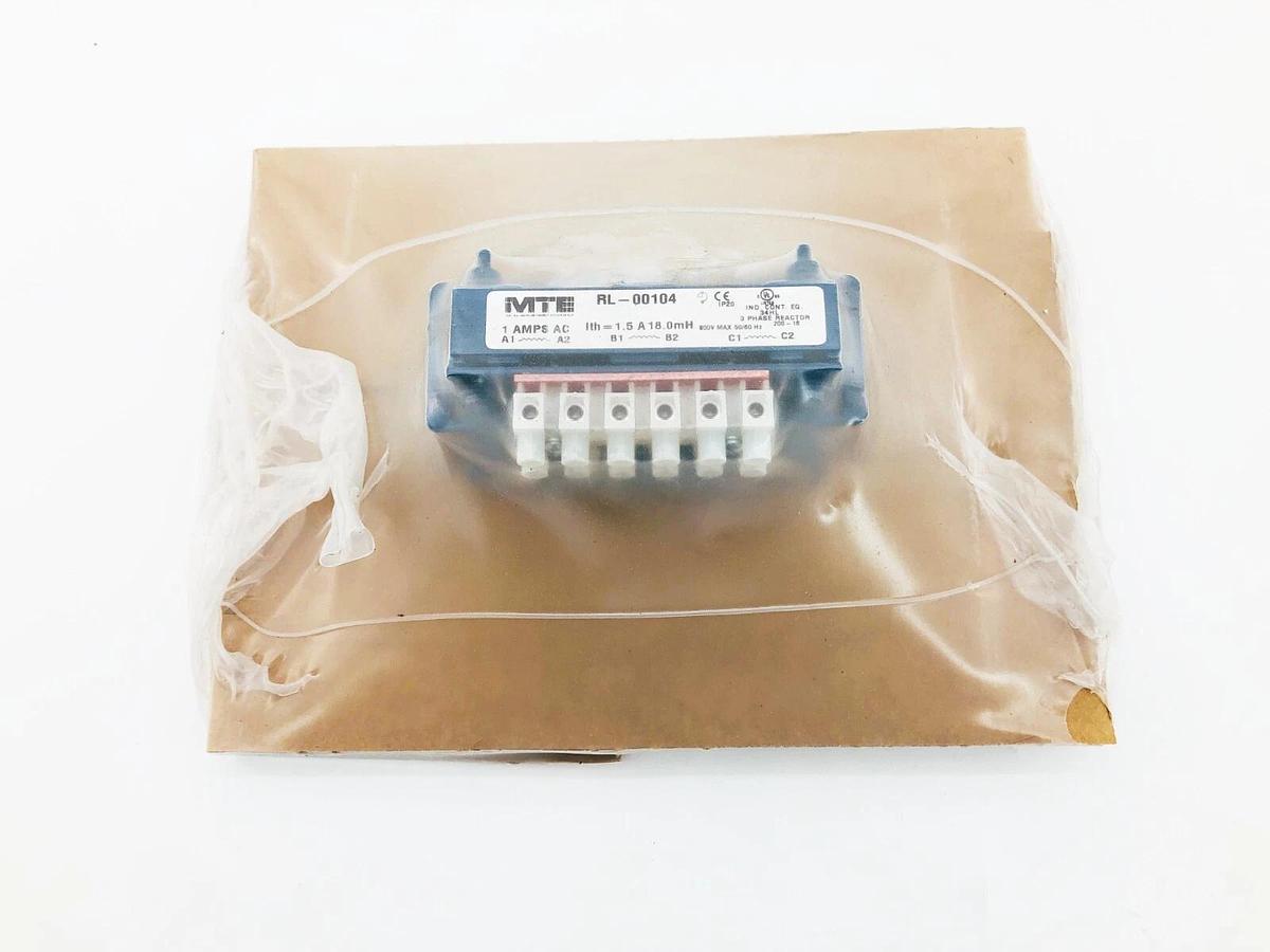 New MTE RL-00104 Line Reactor 3 Phase 1A 600V 50/60Hz