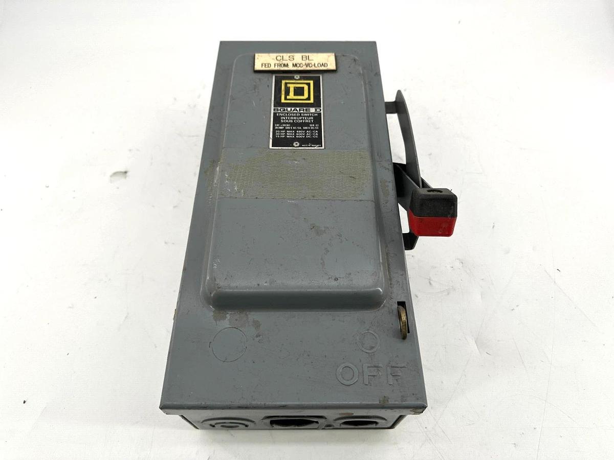 Used Square D H20F5791 Fusable Safety Disconnect 30A 600V 3P