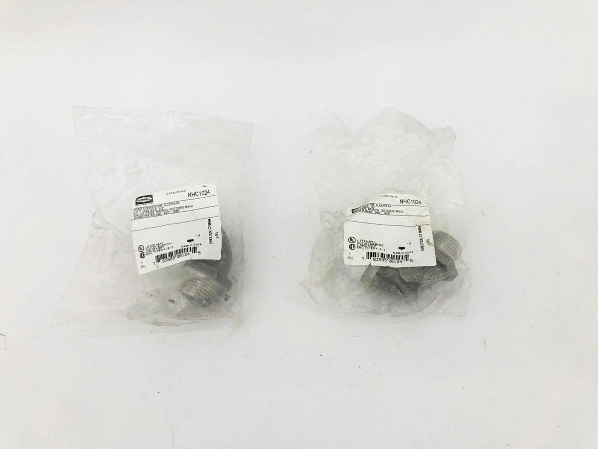 Lot of 2 New Hubbell NHC1024 Cord Connectors Aluminum 1/2" NPT .50"-.625" Brown
