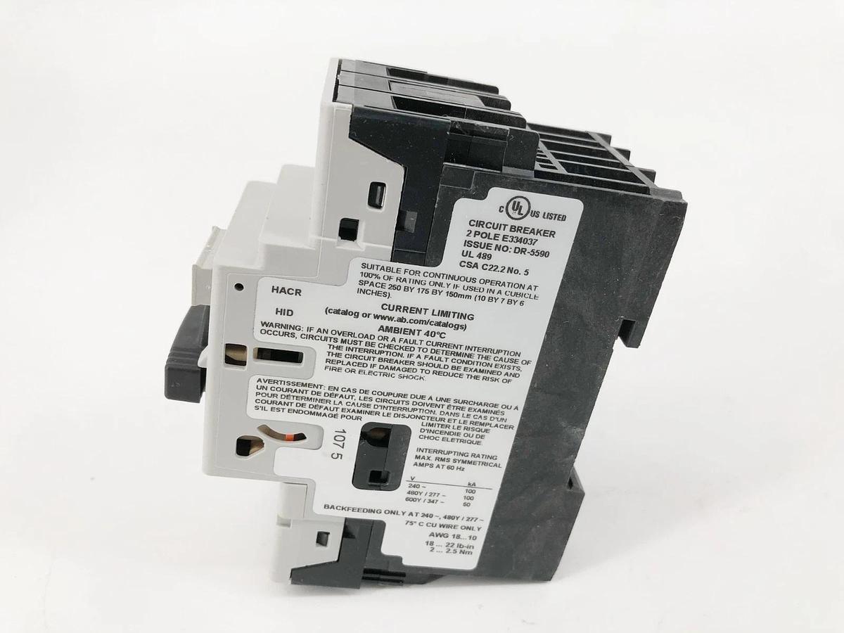 New Allen Bradley 140U-D6D2-A50 Ser. B Circuit Breaker 0.5A 6kV 2-Pole