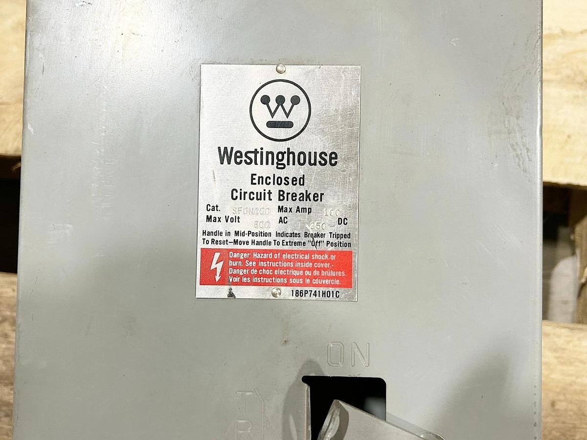Used Westinghouse SFDN100 Circuit Breaker Enclosure 15-100A 600V Nema 1