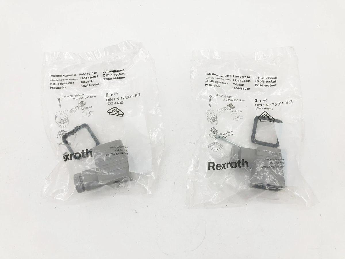 Lot of 2 New Rexroth R901017010 Cable Sockets 1834484058 / 2602622