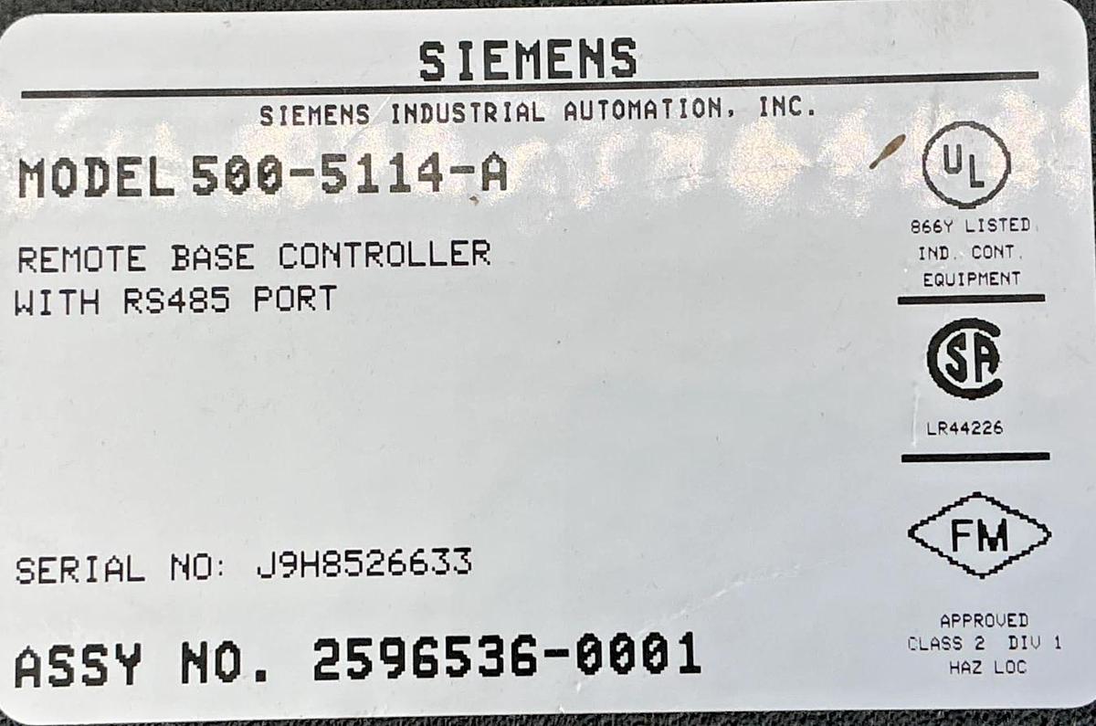 New Siemens 500-5114A Remote Base Controller w/ RS485 Port - No Box