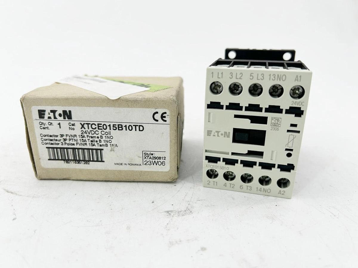 New Eaton XTCE015B10TD Contactor 3P 24VDC Coil 15A 10HP 2.2KW Frame B
