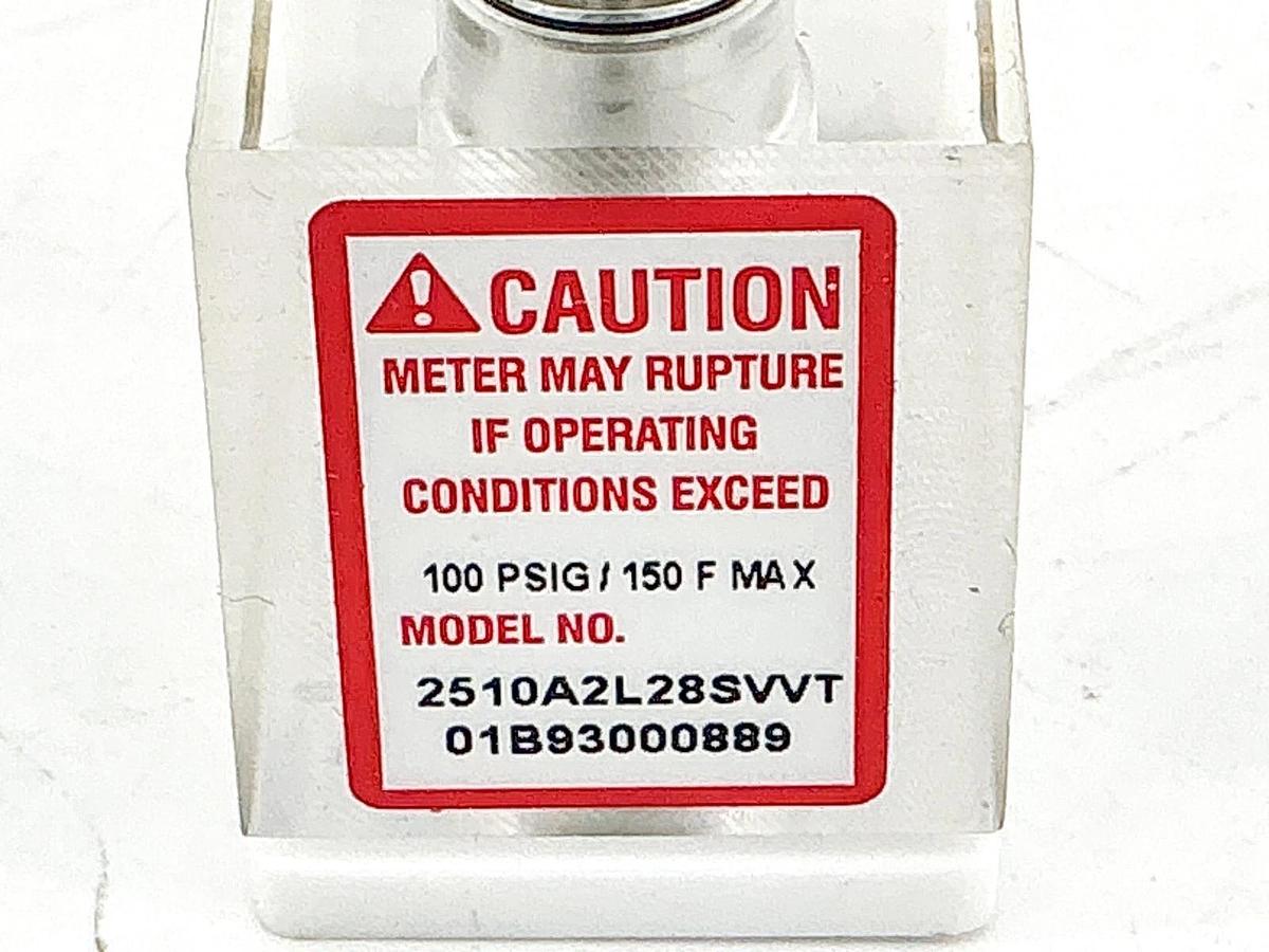 New Brooks Key Instruments 2510A2L28SVVT Flowmeter 0.2-2GPH Water 100PSIG 2L28