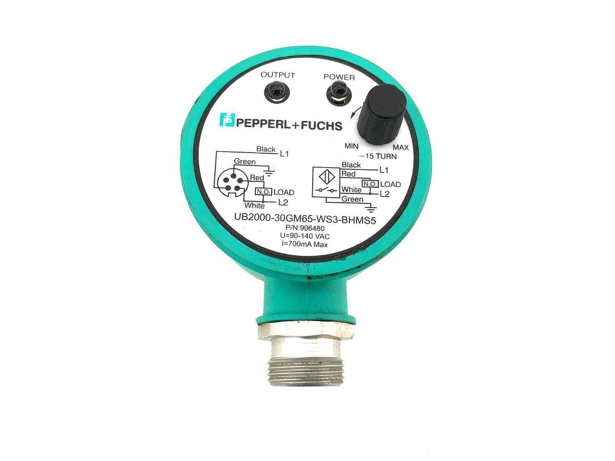 Used Pepperl + Fuchs UB2000-30GM65-WS3-BHMS5 Ultrasonic Sensor 90-140VAC 906480