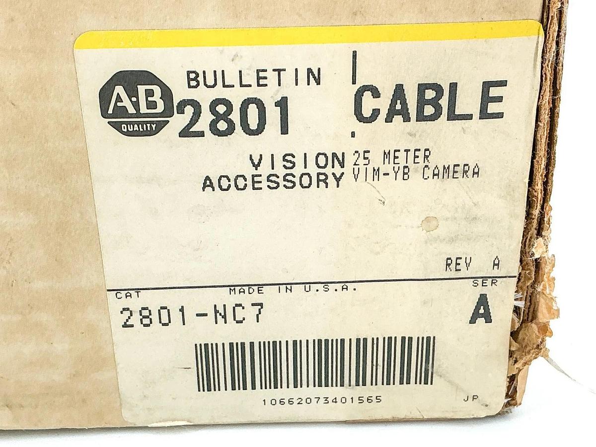 New Allen Bradley 2801-NC7 Vision Accessory Cable 25M VIM-YB Camera Ser.A