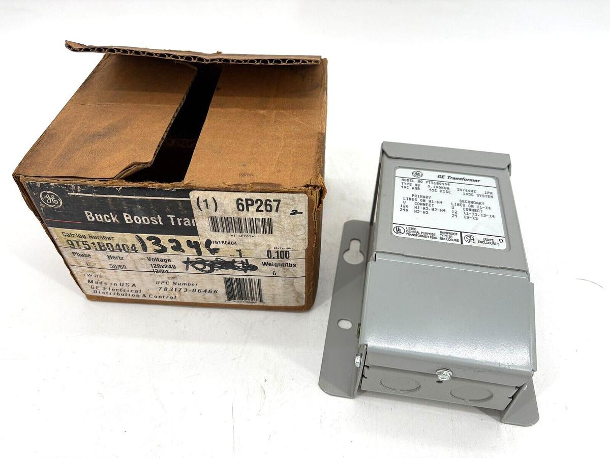 New GE 9T51B0404 Buck Boost Transformer 100VA Pri. 120/240V Sec. 12/24V