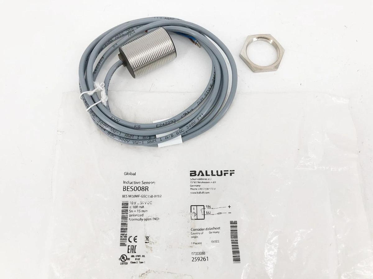 New Balluff BES008R Proximity Sensor 10-36VDC Range: 15mm BES M30MF-GSC15B-BV02