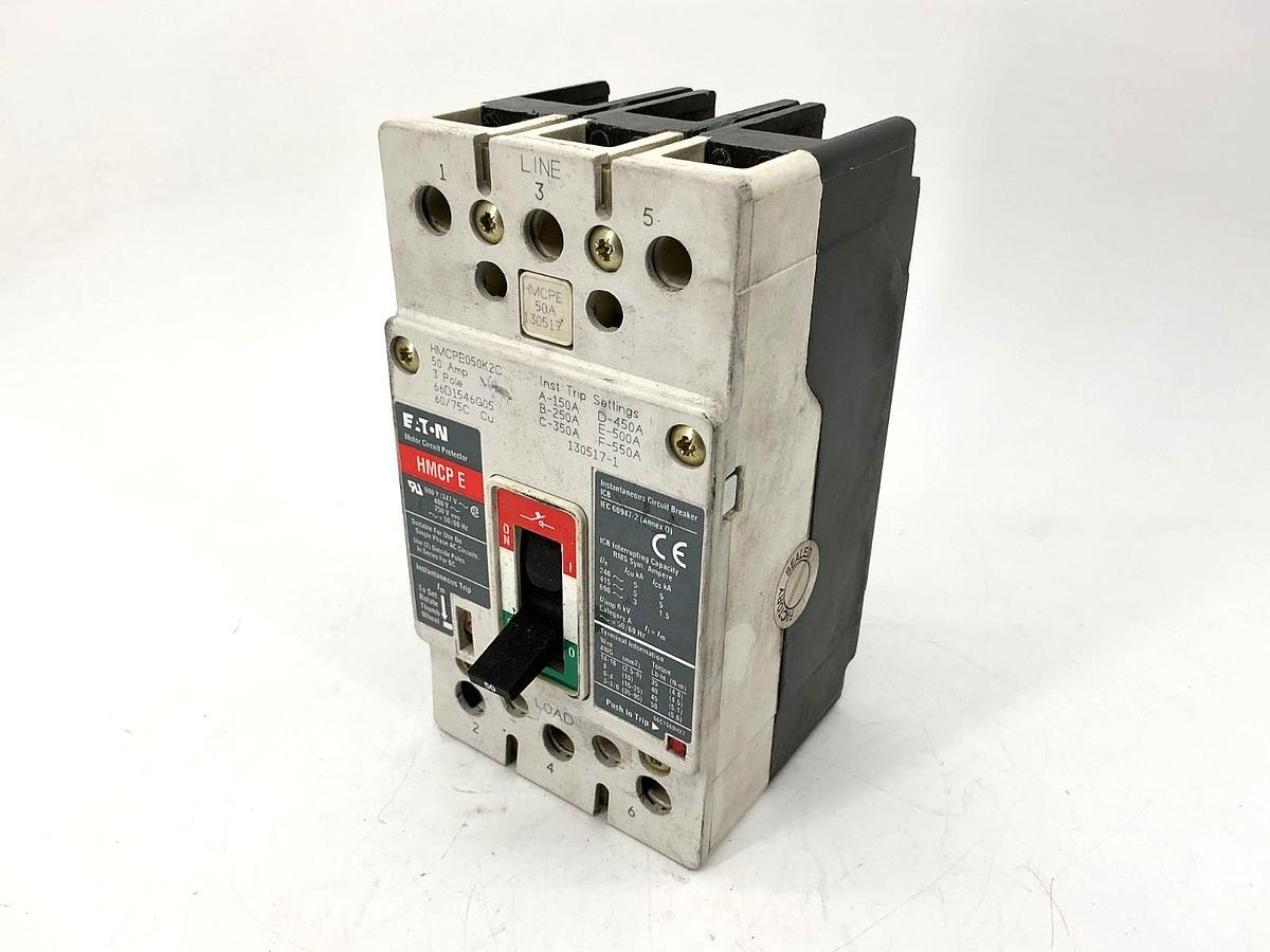 Used Eaton HMCPE050K2C Motor Circuit Protector HMCP-E 3-Pole 50A 480V
