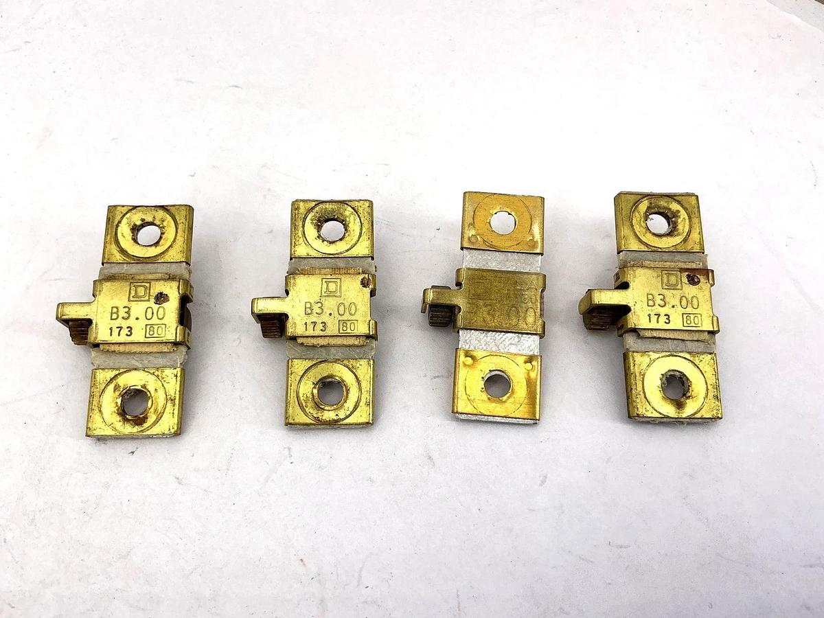 Used Lot of 4 Square D B3.00 Overload Relay Thermal Unit