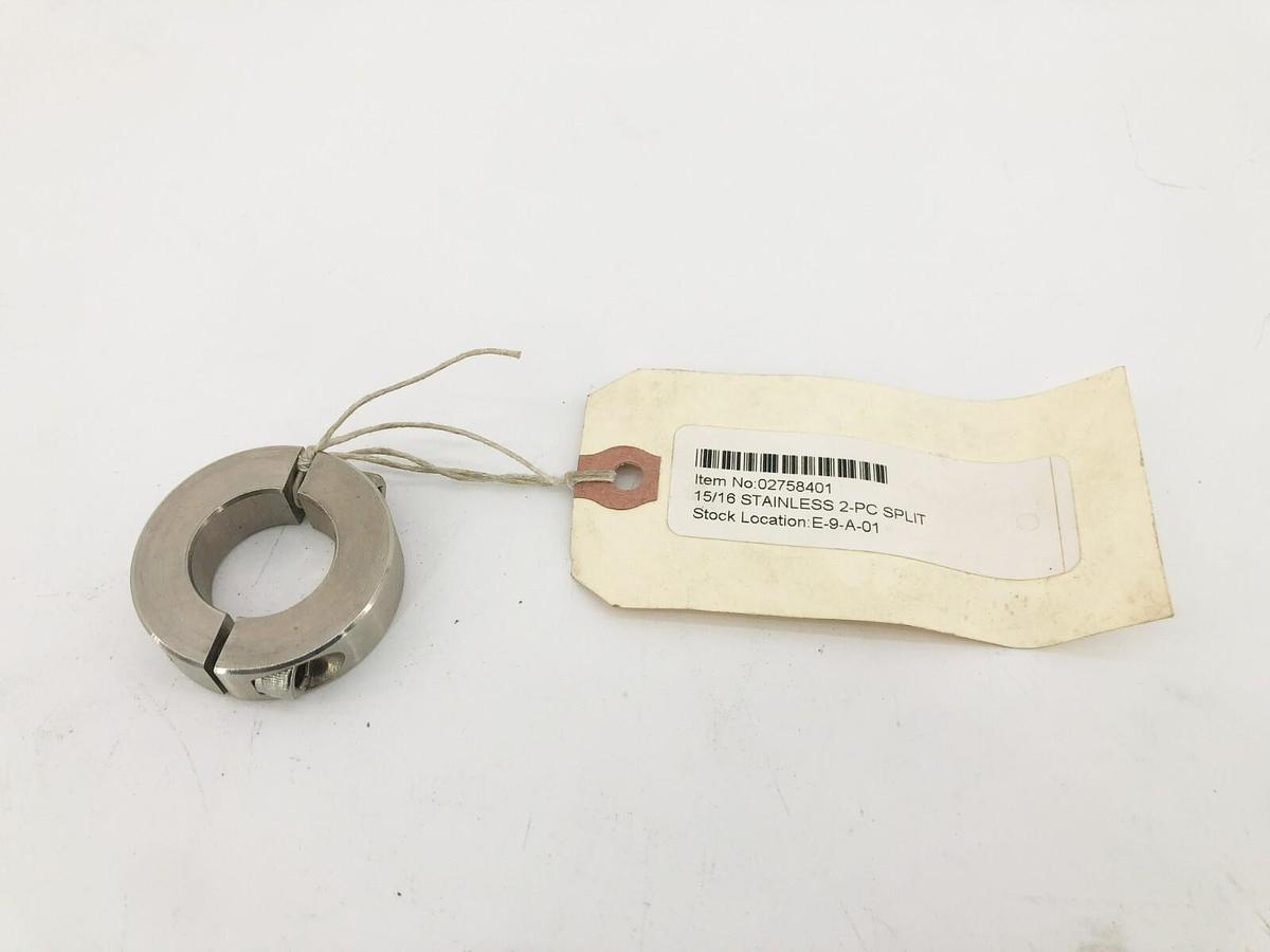 New Climax 2C-093-S Two-Piece Split Clamp Collar Stainless Steel 15/16" ID