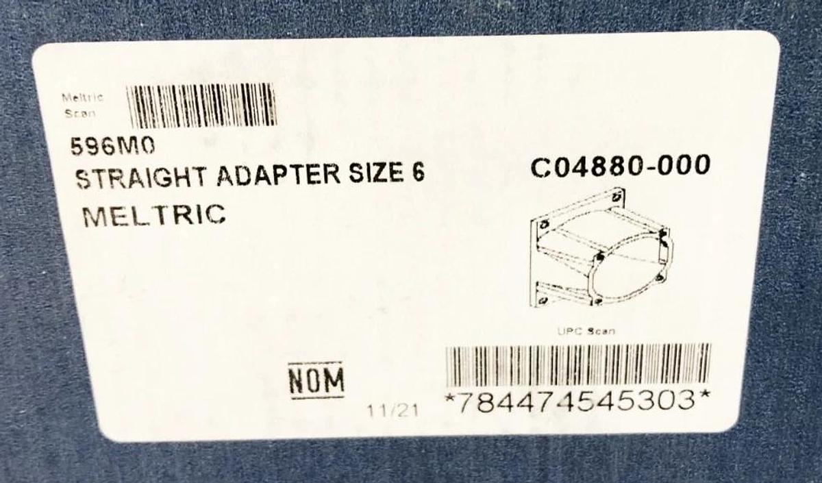 New Meltric 596M0 Straight Adapter Size 6 Painted Aluminum