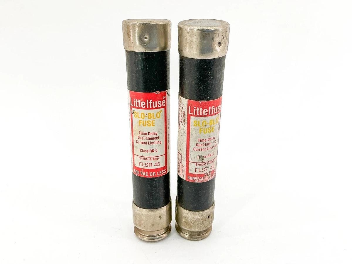 New Lot of 2 FLSR-45Time Delay Dual Element Fuse 45A 600V Class RK5