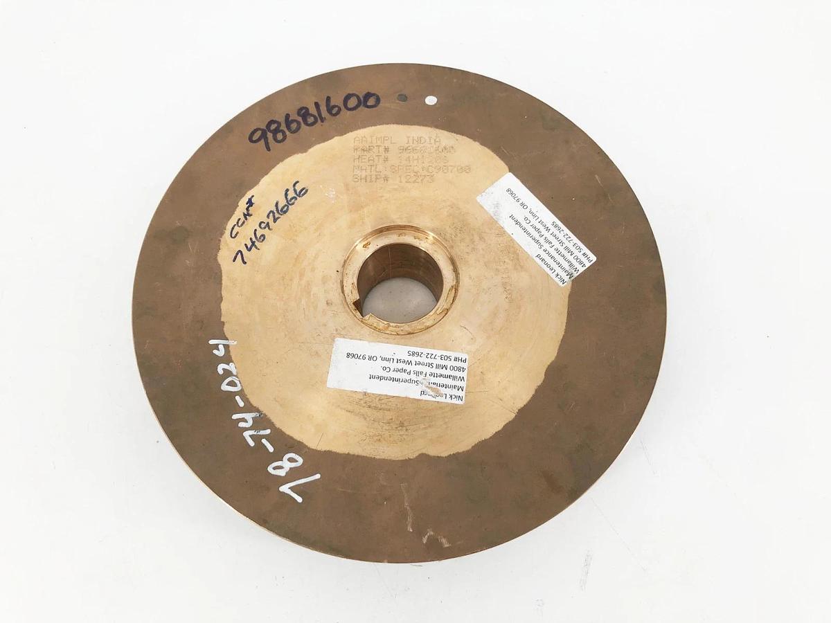 New 98681600 Impeller C90700 Tin Bronze 10-5/8" OD 1-3/4" Bore - No Box
