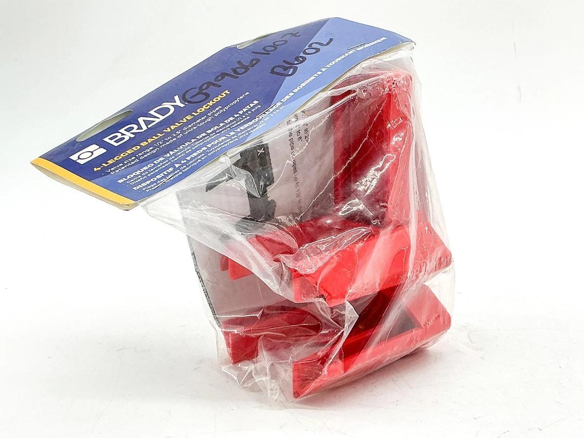 New Brady BS07A-RD 4 Legged Ball Valve Lockout 1/2-2.5" Pipes