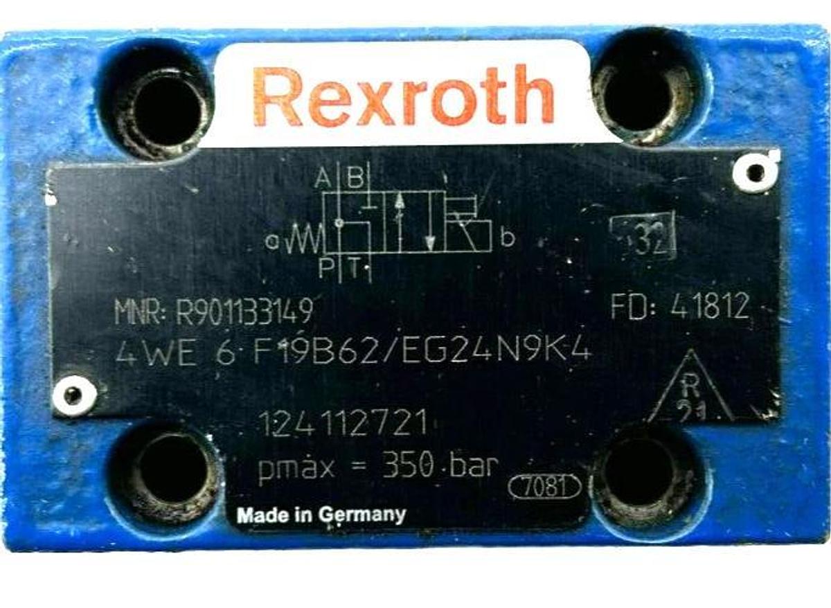 Used Rexroth R901133149 Directional Control Valve 4WE6F19B62/EG24N9K4