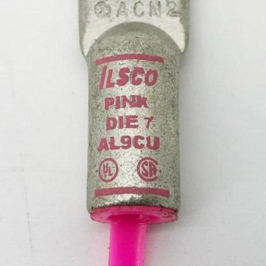 Lot of 3 New Ilsco ACN2 Compression Lugs #2 STR Pink Die 7 AL9CU