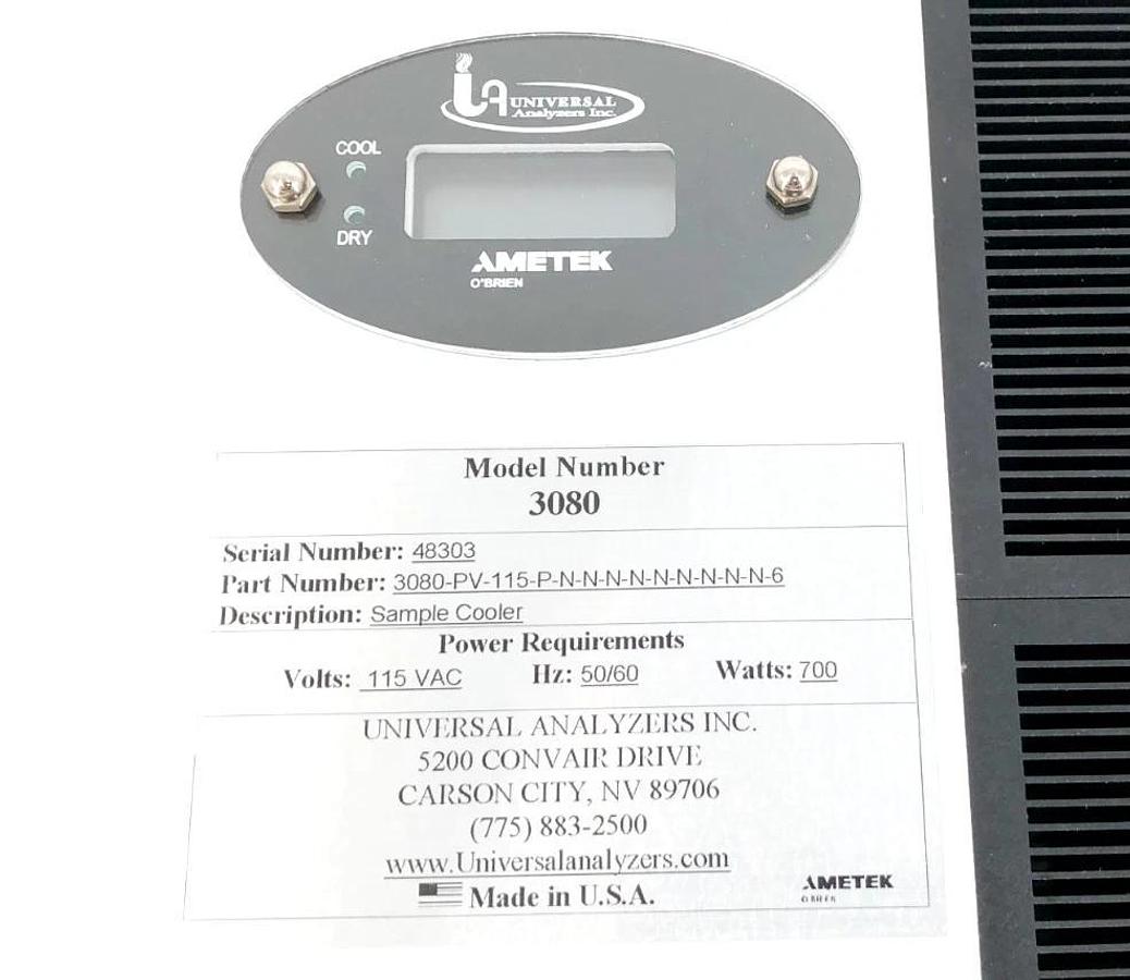 New Ametek Universal Analyzers 3080-PV-115-P-N-N-N-N-N-N-N-N-N-6 Sample Cooler