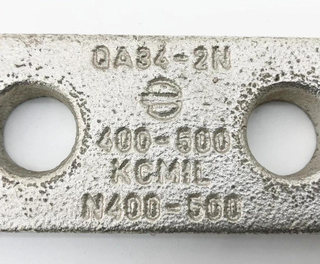 New Burndy QA34-2N Terminal Grounding Lug 400-500 KCMIL 2-Hole 1/2" - No Box