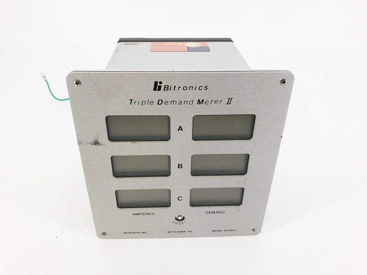 Used Bitronics ATADC2 Triple Demand Meter II Ratio 1200:5 120VAC