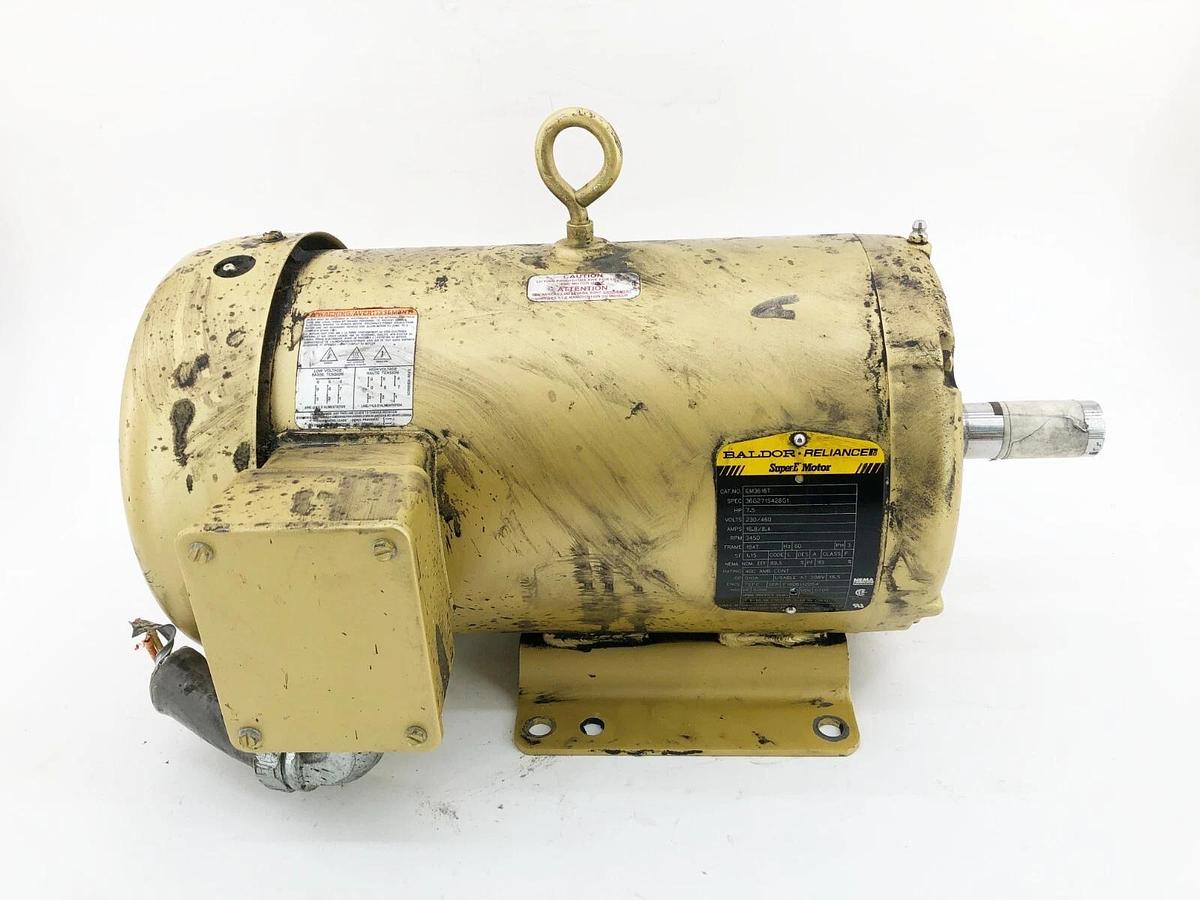 Used Baldor EM3616T Super-E Motor 7.5HP 230/460V 16.8/8.4A 3450RPM 184T