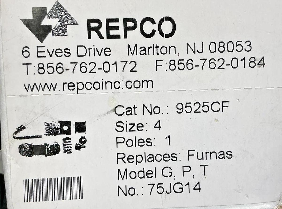 New Repco 9525CF Contact Kit Size 4 1P Model G, P, T Replaces Furnas No.75JG14