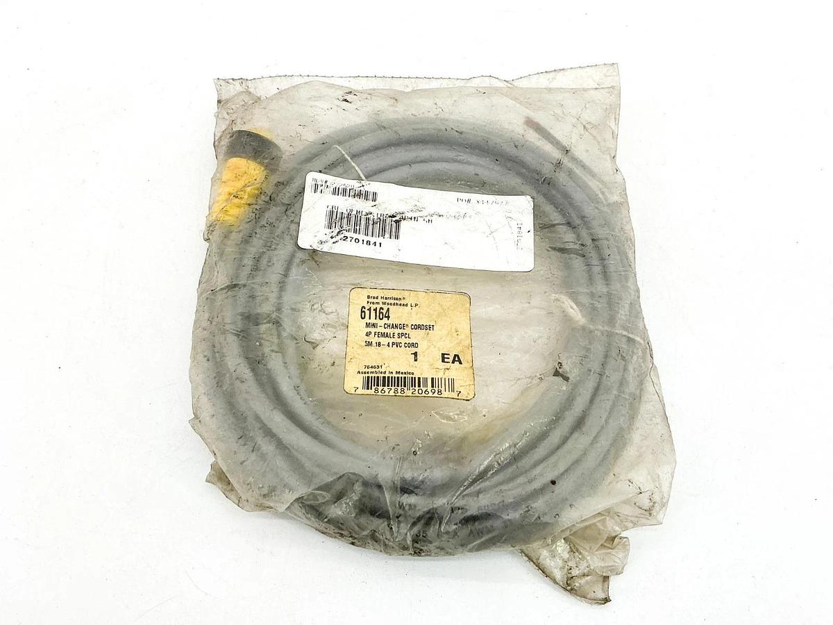 New Brad Harrison 61164 Mini-Change Cordset 4P Male 786788206987