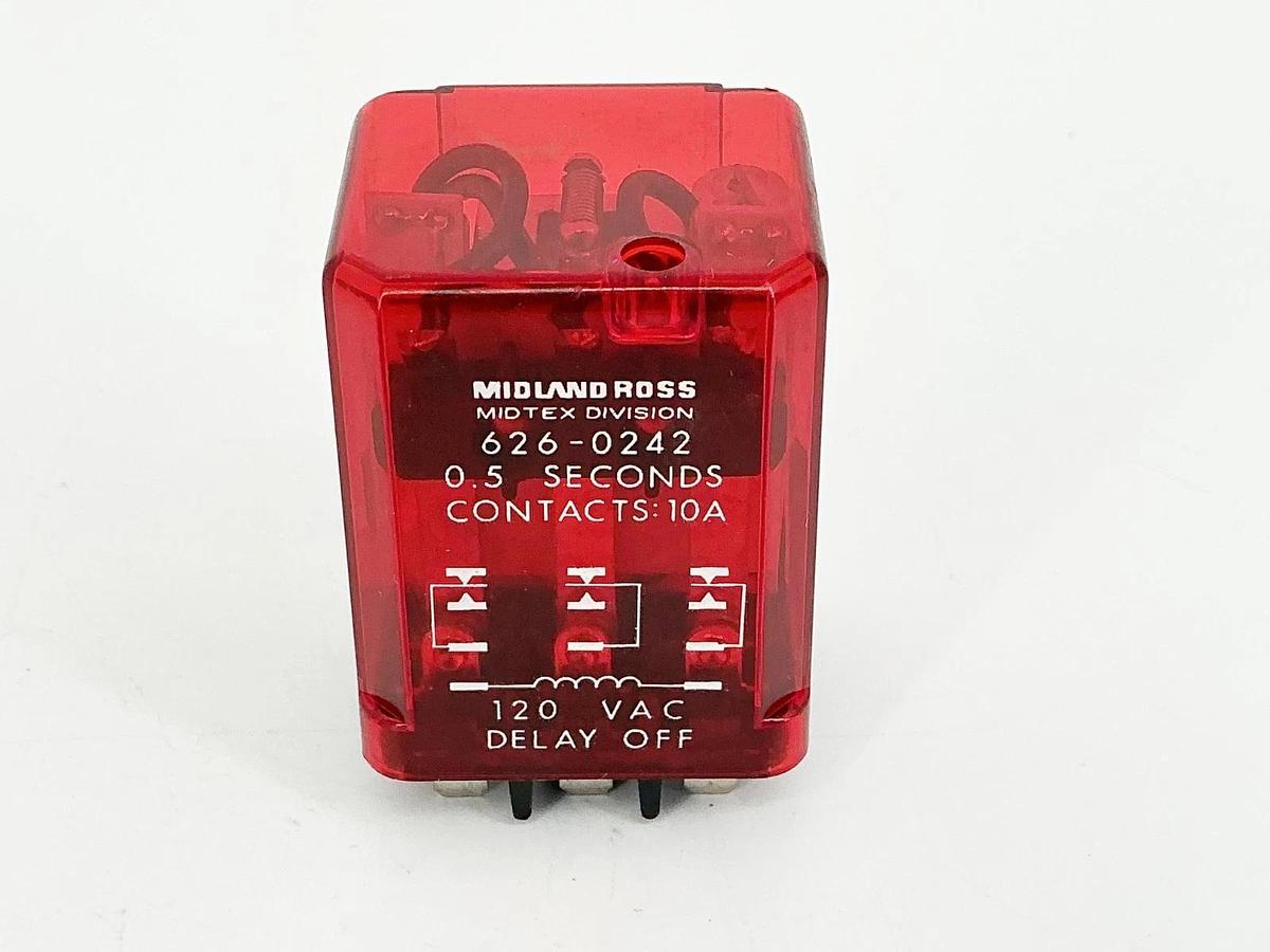 New Midland Ross 626-0242 Relay 0.5 Seconds 10A 120V 11Pin - No BOx