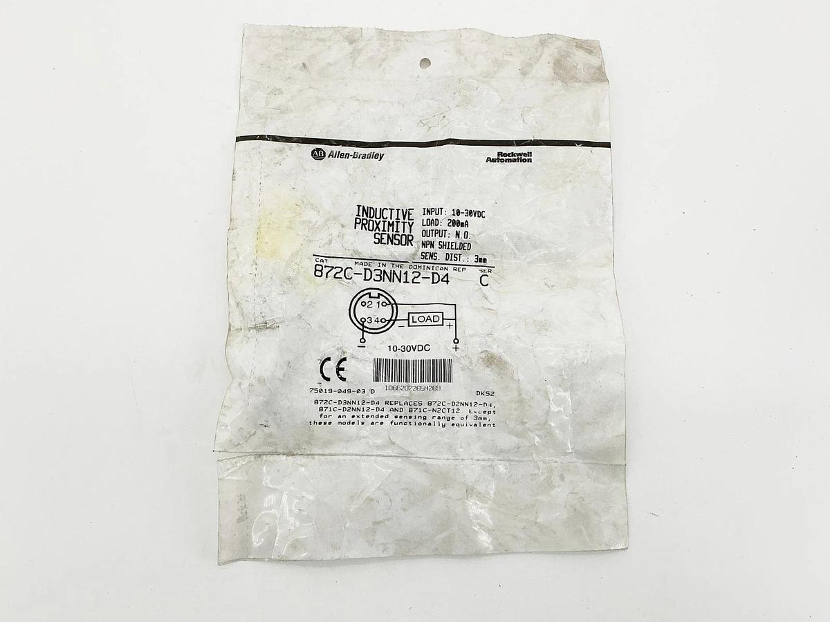 New Allen Bradley 872C-D3NN12-D4 Inductive Proximity Sensor 30VDC 3MM Sens Ser.C