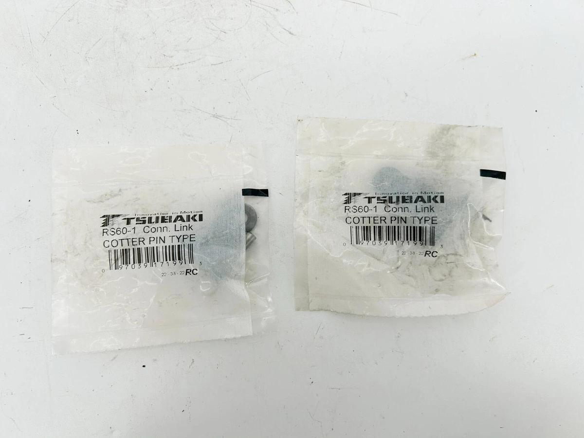 New Lot of 2 Tsubaki RS60-1 CONN LINK Cotter Pin Type