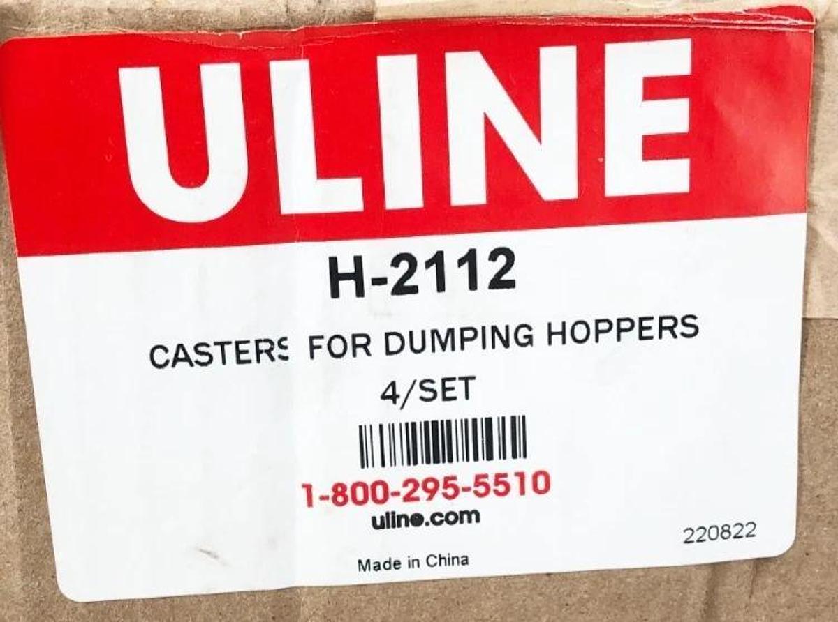 New ULINE H-2112 Set of 4 Casters for Dumping Hoppers 2 Swivel 2 Rigid