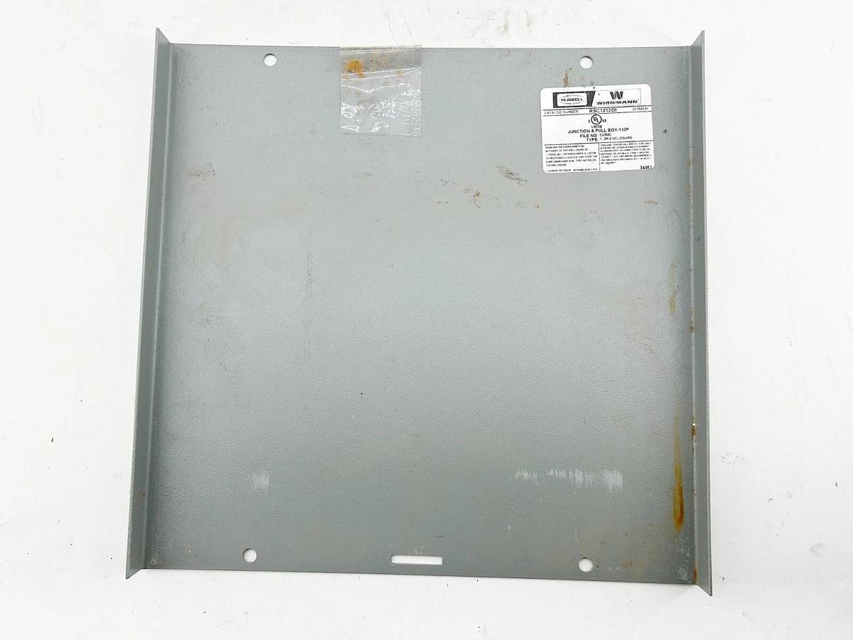 New Hubbell Wiegmann RSC121208 Steel Electrical Enclosure - missing screws