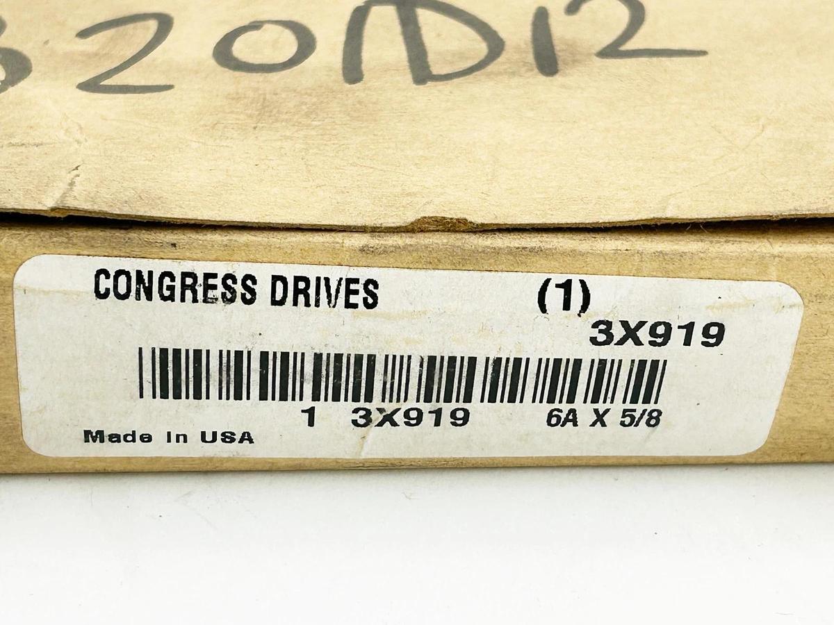 New Congress Drives 6A x 5/8"  V-Belt Pulley W/Key Way 3X919