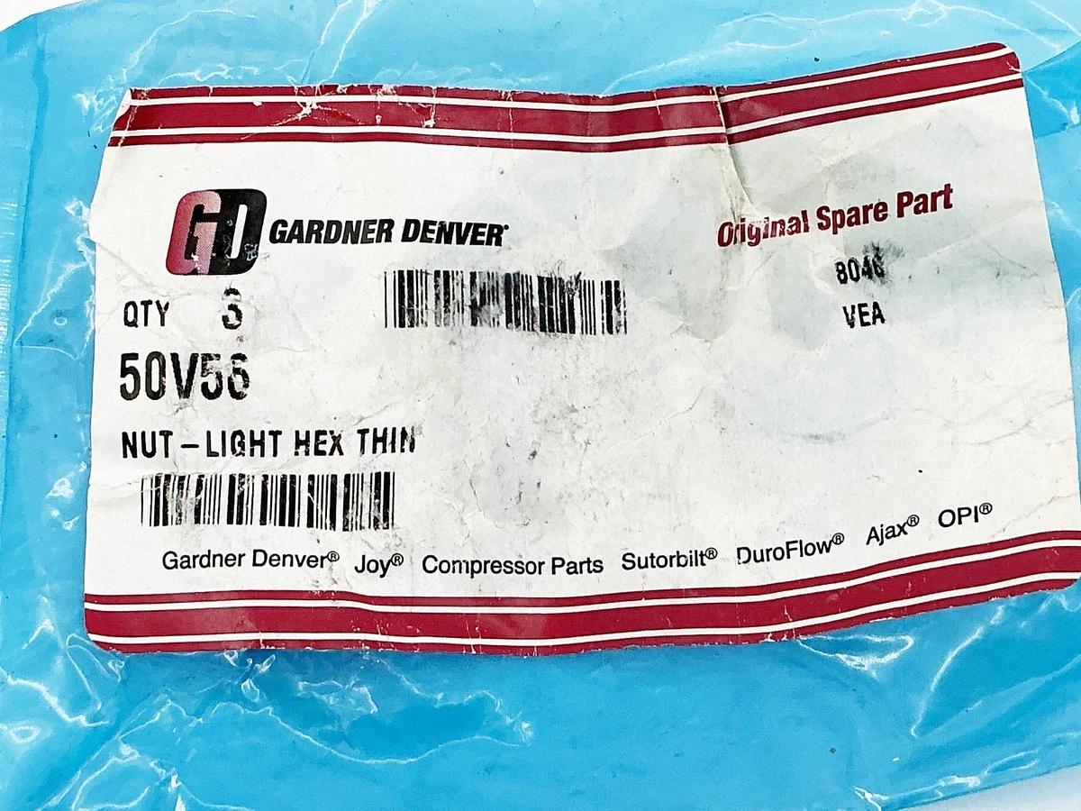New Lot of 3 Gardner Denver 50V56 Light Hex Thin Nut