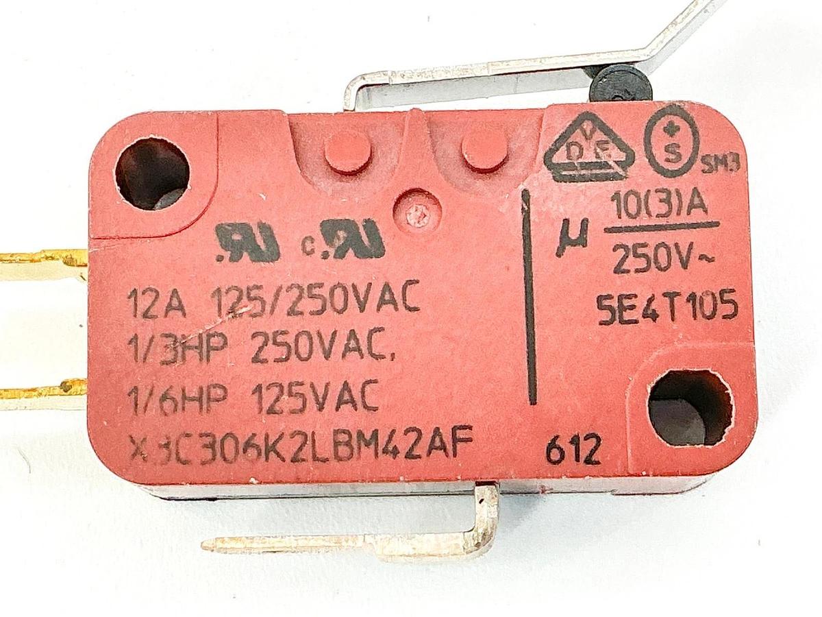 New Lot of 5 Burgess X3C306K2LBM42AF Micro Switch 12A 250V 1/3HP SE4T105- No Box
